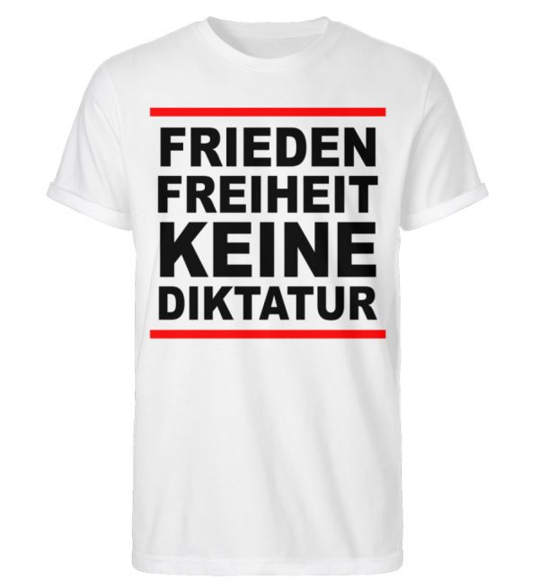 Frieden, Freiheit, keine Diktatur. Design für den Widerstand. Demo - Herren RollUp Shirt-3