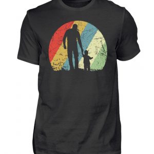 Vater und Sohn im Kreis mit leichtem Grunge-Effekt. Vintage Farben - Herren Premiumshirt-16