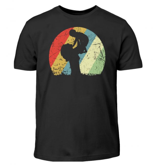 Mutter mit Kind im Kreis mit leichtem Grunge-Effekt. Vintage Farben - Kinder T-Shirt-16