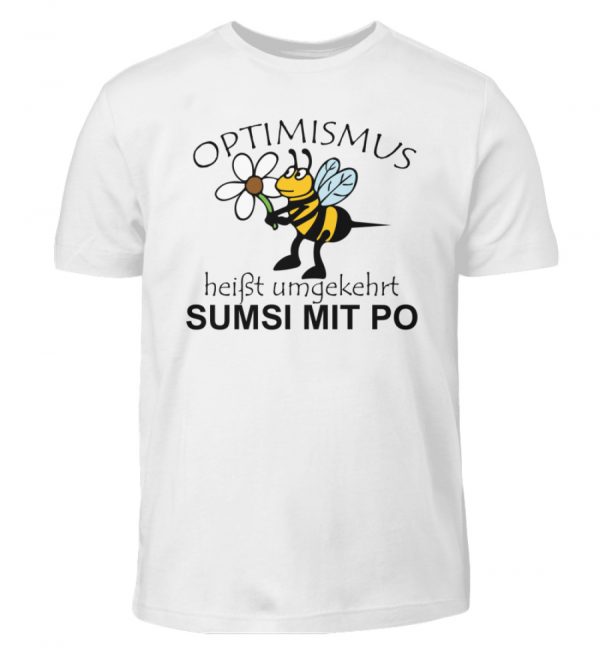 Optimismus heißt umgedreht SUMSI MIT PO. Süße lustige Biene - Kinder T-Shirt-3