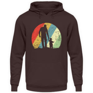 Vater und Sohn im Kreis mit leichtem Grunge-Effekt. Vintage Farben - Unisex Kapuzenpullover Hoodie-1604