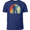 Vater und Sohn im Kreis mit leichtem Grunge-Effekt. Vintage Farben - Kinder T-Shirt-1115