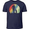 Vater und Sohn im Kreis mit leichtem Grunge-Effekt. Vintage Farben - Kinder T-Shirt-198