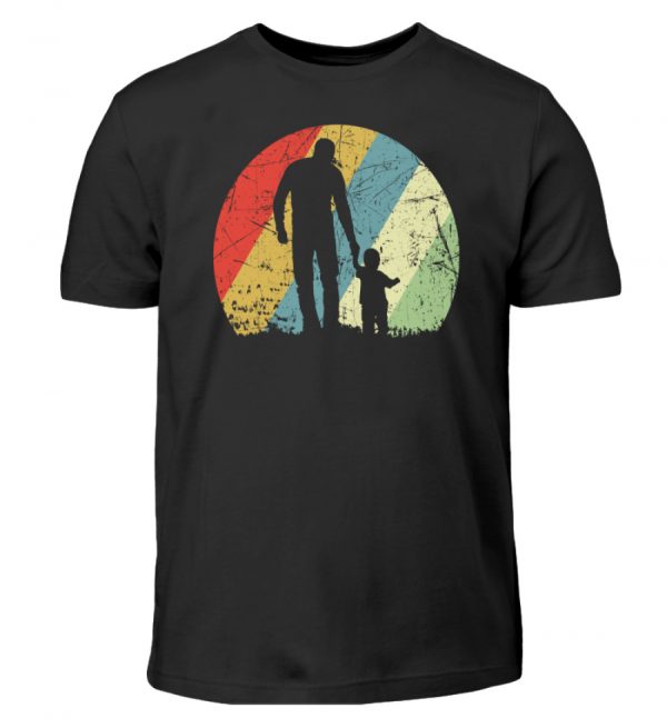 Vater und Sohn im Kreis mit leichtem Grunge-Effekt. Vintage Farben - Kinder T-Shirt-16
