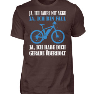 Geschenkidee für Pedalec-Fahrer, Fahrrad fahrer und Akku Rad Fahrer. Ich fahre mit Akku - Herren Shirt-1074