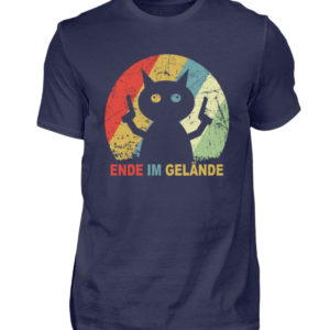 Ende im Gelände. Das Shirt für alle, denen es echt reicht. Verrückte Katze vor dem Durchdr - Herren Shirt-198