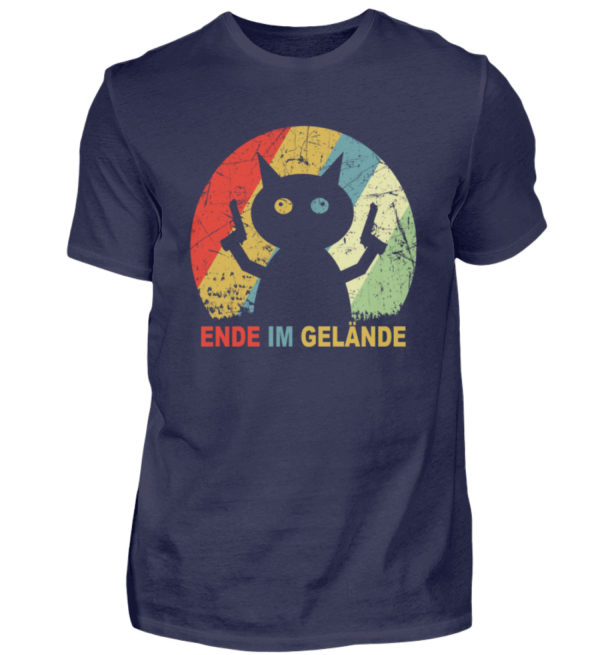 Ende im Gelände. Das Shirt für alle, denen es echt reicht. Verrückte Katze vor dem Durchdr - Herren Shirt-198