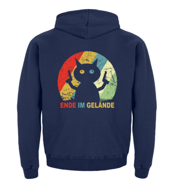 Ende im Gelände. Das Shirt für alle, denen es echt reicht. Verrückte Katze vor dem Durchdr - Kinder Hoodie-1676