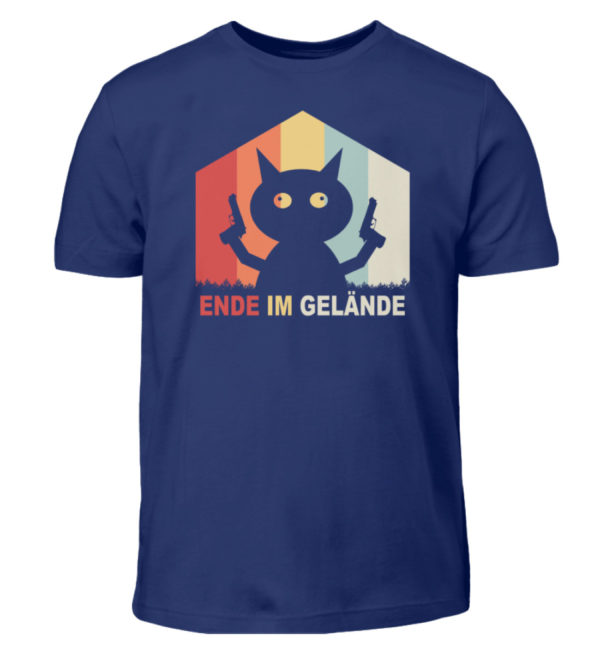 Ende im Gelände. Das Shirt für alle, denen es echt reicht. Verrückte Katze vor dem Durchdr - Kinder T-Shirt-1115