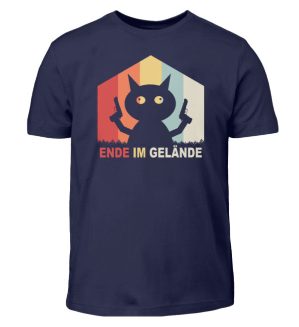 Ende im Gelände. Das Shirt für alle, denen es echt reicht. Verrückte Katze vor dem Durchdr - Kinder T-Shirt-198