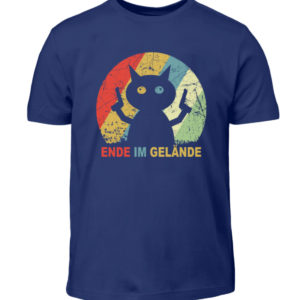 Ende im Gelände. Das Shirt für alle, denen es echt reicht. Verrückte Katze vor dem Durchdr - Kinder T-Shirt-1115