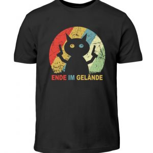 Ende im Gelände. Das Shirt für alle, denen es echt reicht. Verrückte Katze vor dem Durchdr - Kinder T-Shirt-16