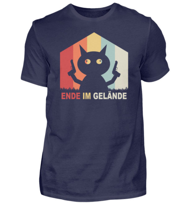 Ende im Gelände. Das Shirt für alle, denen es echt reicht. Verrückte Katze vor dem Durchdr - Herren Premiumshirt-198