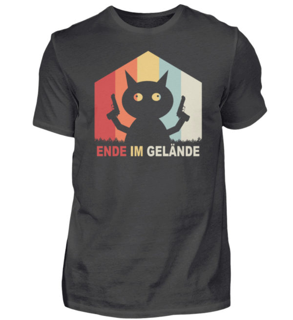 Ende im Gelände. Das Shirt für alle, denen es echt reicht. Verrückte Katze vor dem Durchdr - Herren Premiumshirt-2989