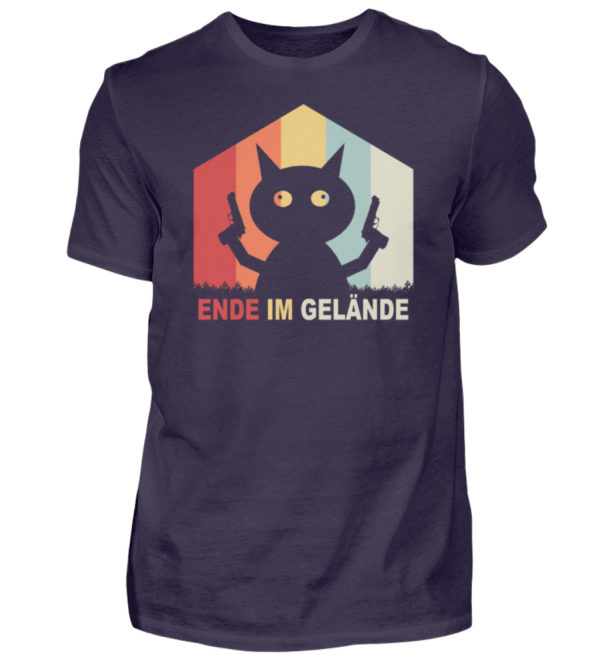 Ende im Gelände. Das Shirt für alle, denen es echt reicht. Verrückte Katze vor dem Durchdr - Herren Premiumshirt-2911