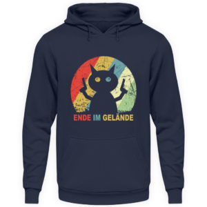 Ende im Gelände. Das Shirt für alle, denen es echt reicht. Verrückte Katze vor dem Durchdr - Unisex Kapuzenpullover Hoodie-1698