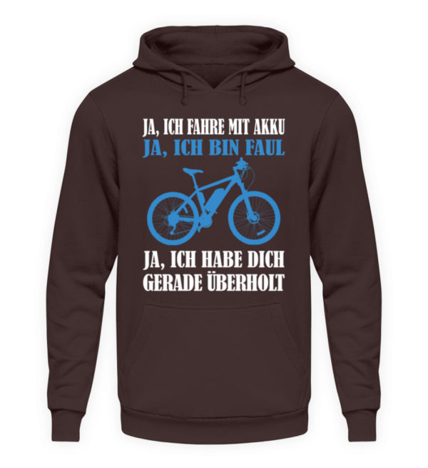 Geschenkidee für Pedalec-Fahrer, Fahrrad fahrer und Akku Rad Fahrer. Ich fahre mit Akku - Unisex Kapuzenpullover Hoodie-1604