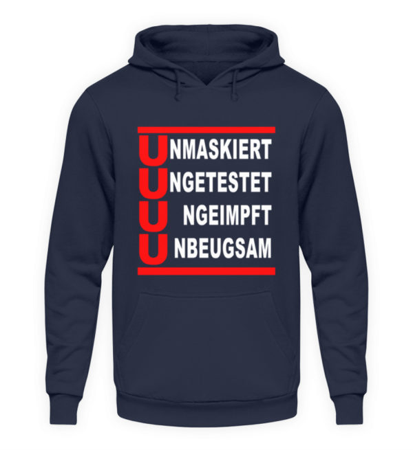 Die 4 U Regel. Bleib ungeimpft. Merch für den Widerstand - Unisex Kapuzenpullover Hoodie-1698