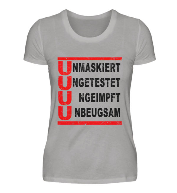 Die 4 U Regel. Bleib ungeimpft. Merch für den Widerstand - Damen Premiumshirt-2998