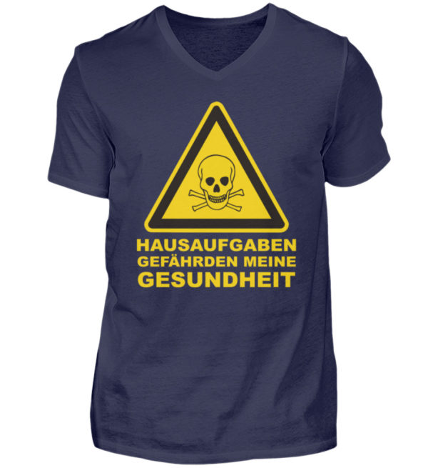 Lustiges Schul Tshirt. Hausaufgaben gefährden meine Gesundheit. - Herren V-Neck Shirt-198